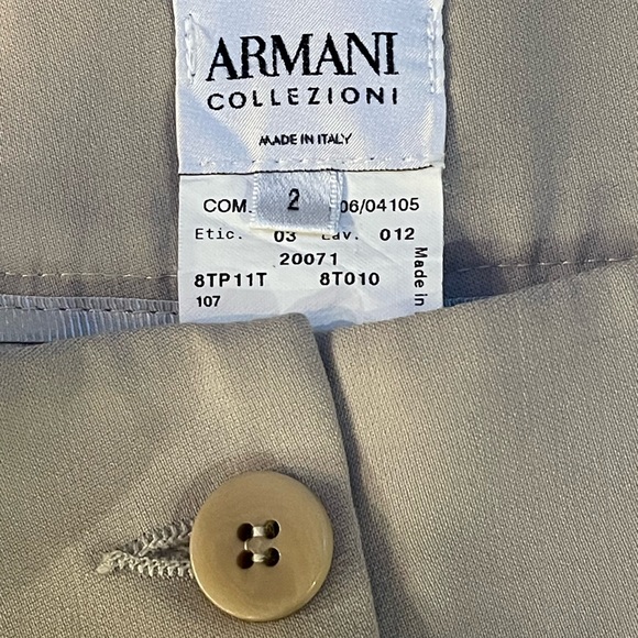 Giorgio Armani Le Collezioni Tan Vintage Silk Blend Women’s Pants Size 2 - Picture 3 of 3